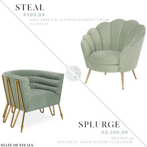 Sage Velvet Accent Chair Steal vs. Splurge