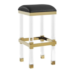 Reynolds Upholstered Acrylic Barstool Black – Aiden Lane
