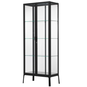 MILSBO Glass-door cabinet, anthracite