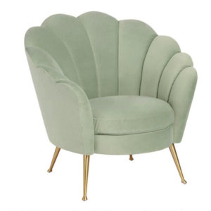 Sage Green Scalloped Channel Back Daphney Chair