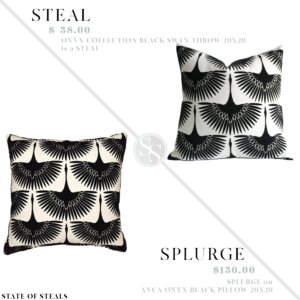 Black Crane Pillow Steal & Splurge