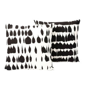 ABSTRACT BLACK AND WHITE LINEN PILLOW COVER