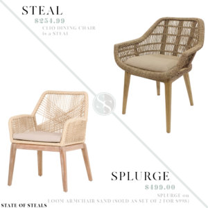 Woven Rope Back Dining Chair Steal vs Splurge Look for Less