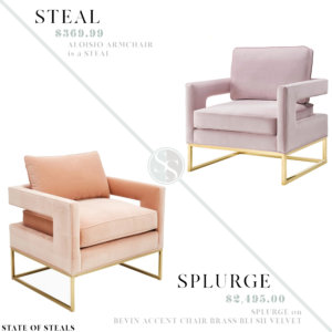 Blush Velvet Chair Look for Less