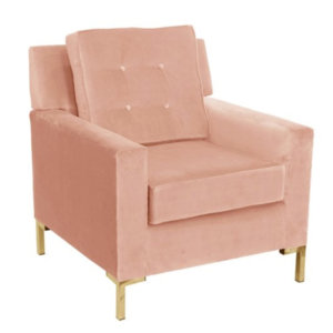 Winston T Leg Club Chair, Pink Velvet