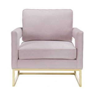 Candelabra Home Avery Velvet Chair – Blush