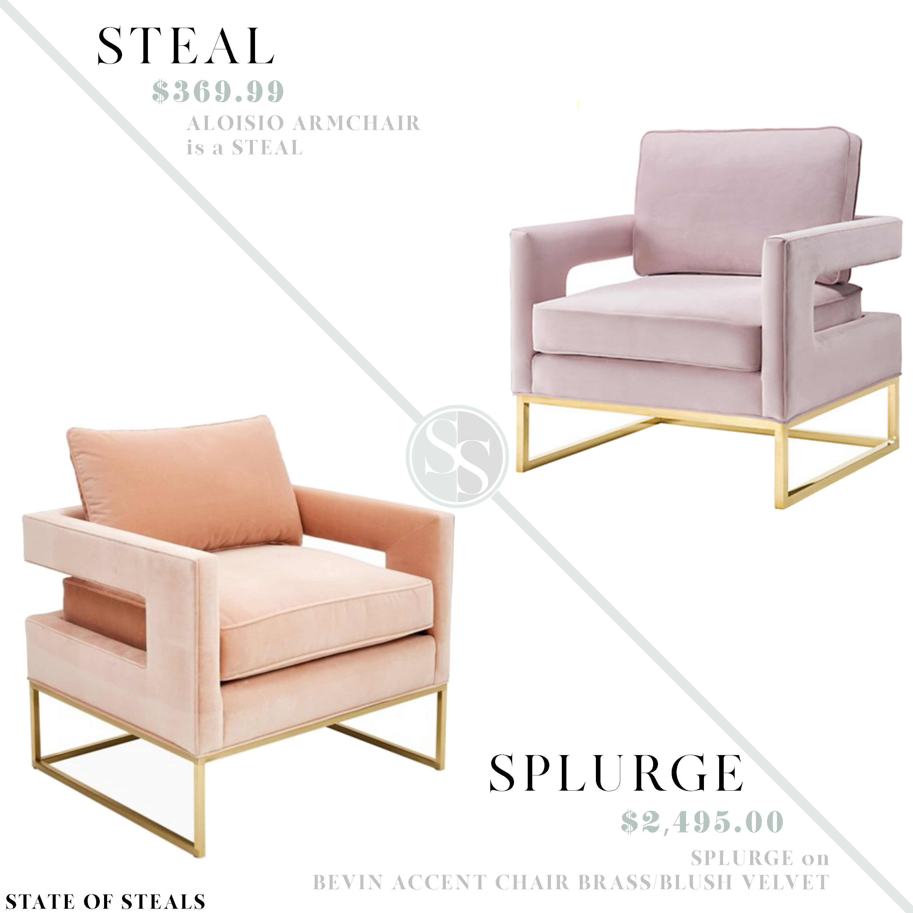 Blush Velvet Chair - State of Steals