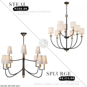 Thomas O'Brien Shaded Black Chandelier Look for Less