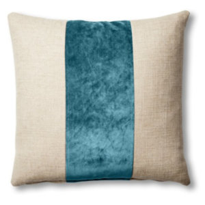 Blakely 19×19 Pillow, Natural/Lagoon