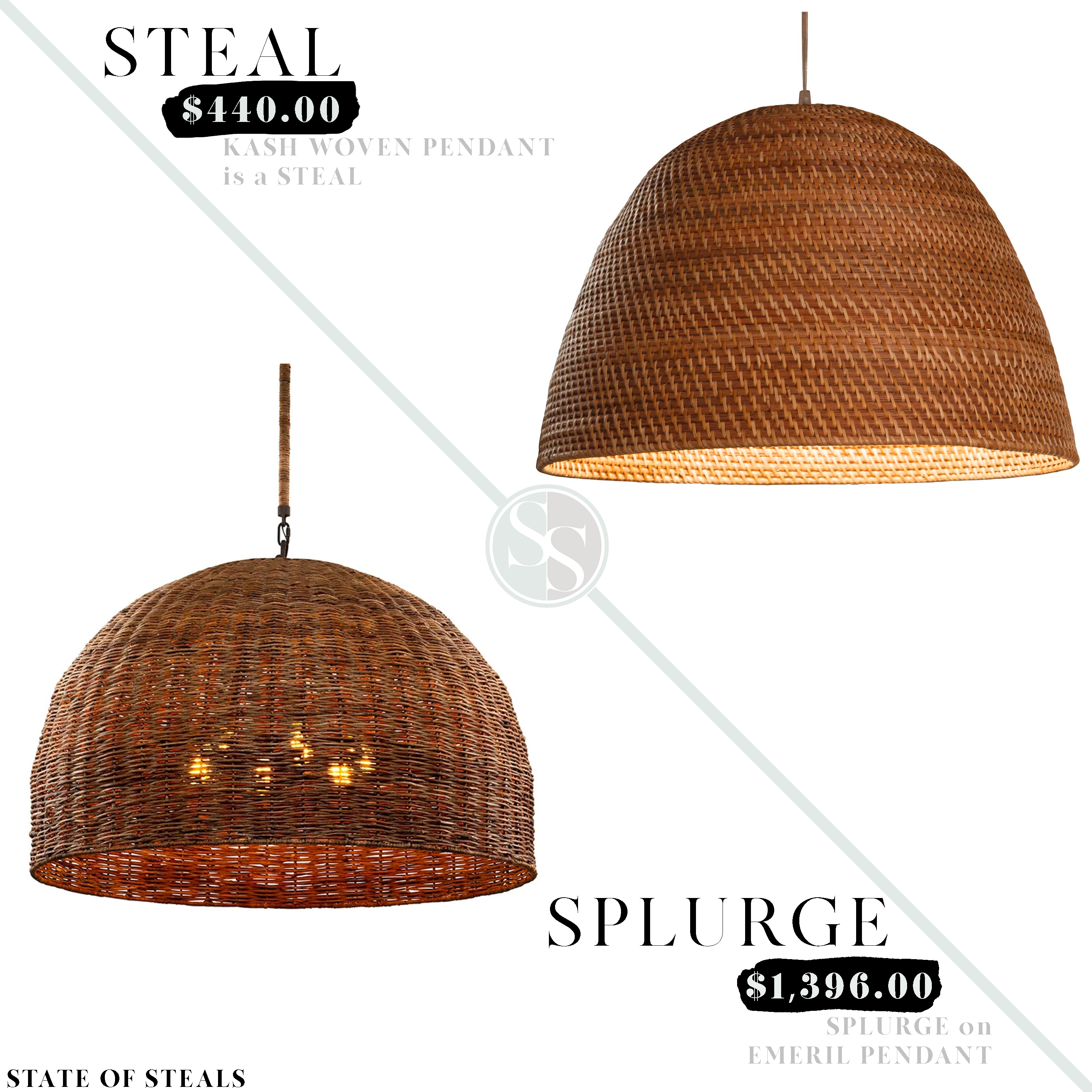 Woven dome outlet pendant light