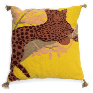 Leopard Boucle Embroidered Decorative Throw Pillow, 20×20″ by Drew Barrymore Flower Home