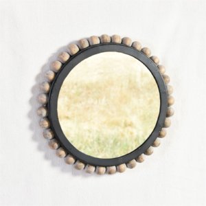 AREOhome Soho Wood Bead Wall Mirror – 16.75W x 16.75H in.