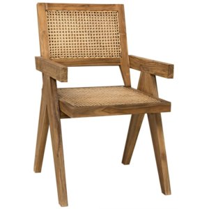 Jude Solid Wood Arm Chair in Beige