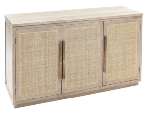 Vaughn Graywash 3-Door Cabinet