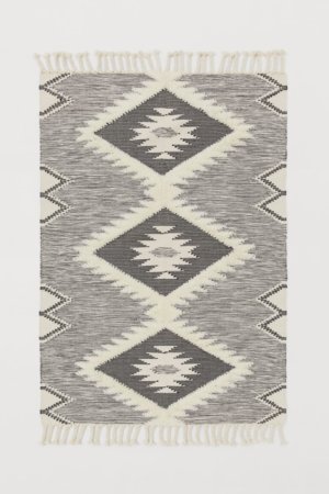 JACQUARD-WEAVE WOOL-BLEND RUG