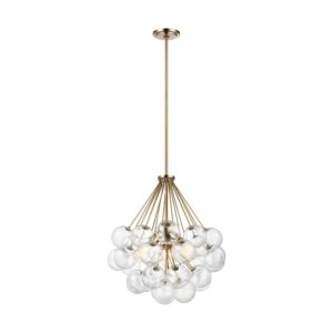 Sea Gull Lighting Bronzeville 3-Light Satin Bronze Pendant with Seeded Glass Globes