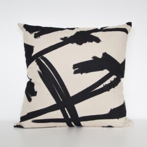 Abstract Cushion cover in black and white, eco-friendly fabric & unique designer cushions UK