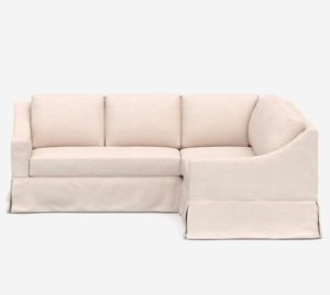 York Slope Arm Slipcovered 3-Piece L-Shaped Sectional with Corner