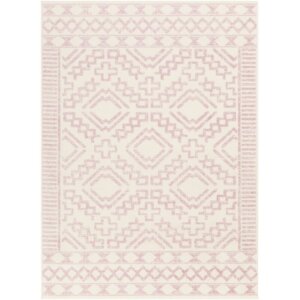 Windley Oriental Distressed Power Loom Pale Pink/Cream Rug
