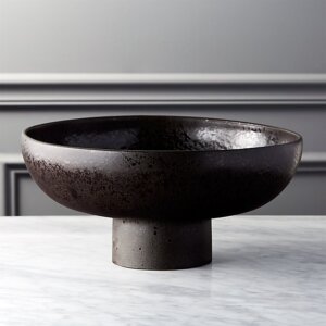 BLACK PEDESTAL BOWL