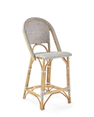210617 Woven Grey Bar Stool
