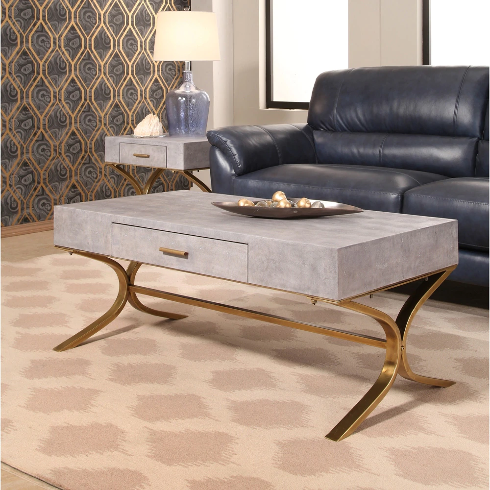 210702 Grey Shagreen Coffee Table