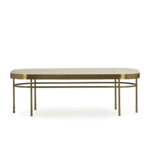 220125 Cream Gold Ottoman Bench SPLURGE