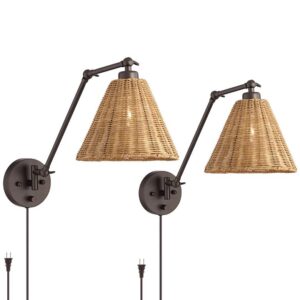 220304 Rattan Swing Arm Sconce STEAL