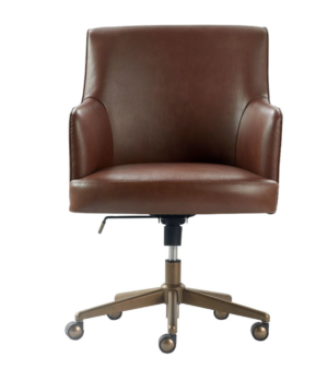 220326 Leather Gold Task Chair STEAL